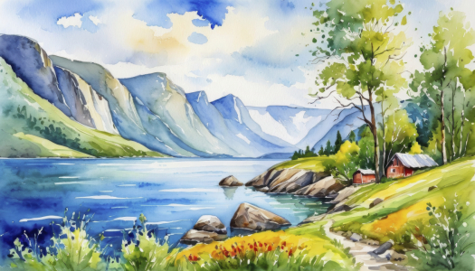 Bild-Nr: 12835986 Sommer am Fjord KI Erstellt von: XYRIUS