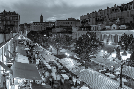 Bild-Nr: 12836234 Restaurants am Cours Saleya in Nizza bei Nacht Erstellt von: dieterich