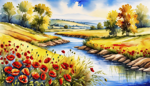 Bild-Nr: 12836783 Flusslandschaft KI Erstellt von: XYRIUS