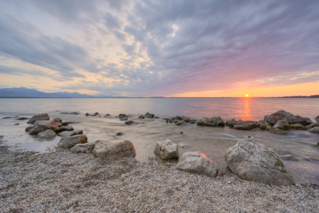 Bild-Nr: 12837930 Abends am Strand in Chieming am Chiemsee Erstellt von: Michael Valjak