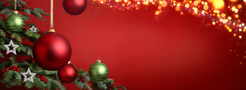 Bild-Nr: 12844543 Roter Weihnachtshintergrund mit Tannenzweige Erstellt von: Smileus