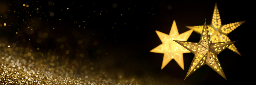 Bild-Nr: 12846889 Goldene Weihnachtssterne auf schwarzem Hintergrund Erstellt von: Smileus