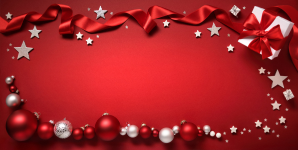 Bild-Nr: 12847066 Breiter weihnachtlicher Hintergrund auf rot Erstellt von: Smileus