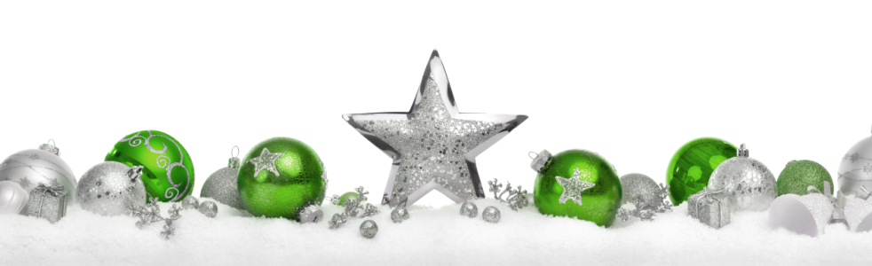 Bild-Nr: 12847069 Weihnachtsdeko Bordüre in silber und grün auf weiß Erstellt von: Smileus