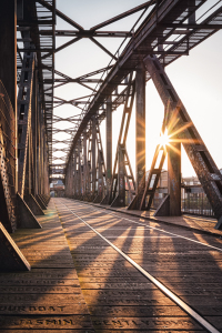 Bild-Nr: 12849663 Sonnenuntergang Magdeburger Hubbrücke Erstellt von: Nordbilder