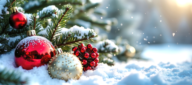 Bild-Nr: 12852022 Weihnachtskugeln im Schnee KI Erstellt von: XYRIUS