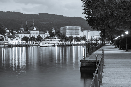 Bild-Nr: 12859633 Bregenz am Bodensee in Österreich  - monochrom Erstellt von: dieterich