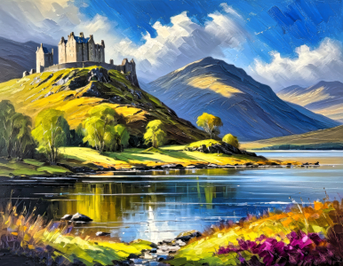 Bild-Nr: 12871672 Highlands im Sommer KI Erstellt von: XYRIUS