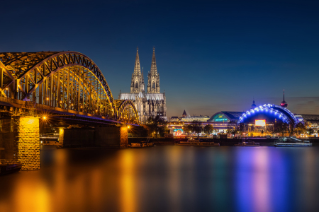 Bild-Nr: 12873457 Köln bei Nacht - Blaue Stunde - Skyline Erstellt von: uh-Photography