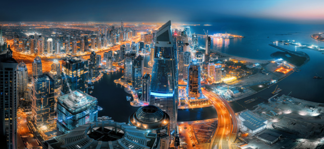 Bild-Nr: 12876610 Blick von oben auf die Skyline der Dubai Marina Erstellt von: Smileus