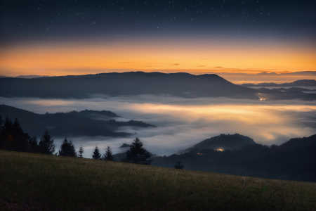 Bild-Nr: 12878844 Bilck auf den Schwarzwald bei Dämmerung Erstellt von: Smileus