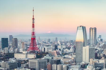 Bild-Nr: 12879614 Tokyo Skyline mit Berg Fuji und Tokyo Tower Erstellt von: eyetronic