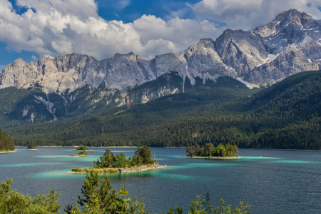 Bild-Nr: 12885208 Eibsee mit Panorama Zugspitzmassiv Erstellt von: uh-Photography