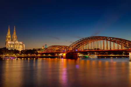 Bild-Nr: 12889602 Köln bei Nacht - Blaue Stunde - Skyline Erstellt von: uh-Photography