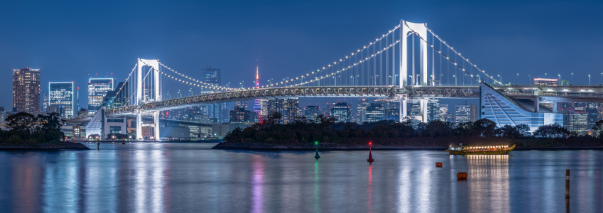 Bild-Nr: 12889852 Tokyo Rainbow Bridge bei Nacht Erstellt von: eyetronic