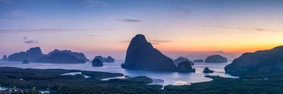 Bild-Nr: 12891598 Phang Nga Bay Panorama bei Sonnenaufgang Erstellt von: eyetronic