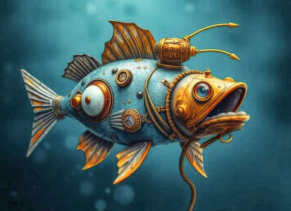 Bild-Nr: 12897855 Steampunk Fisch KI Erstellt von: XYRIUS