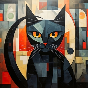 Bild-Nr: 12903544 Katze abstrakt KI Erstellt von: claudia otte