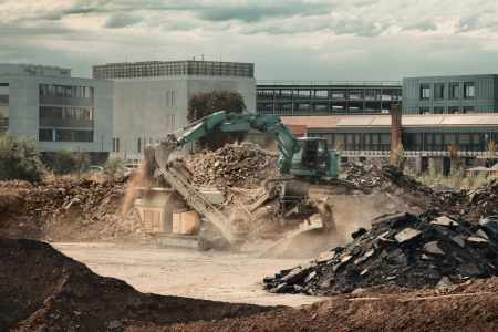Bild-Nr: 12907173 Baustelle mit Bagger bei der Arbeit Erstellt von: Smileus