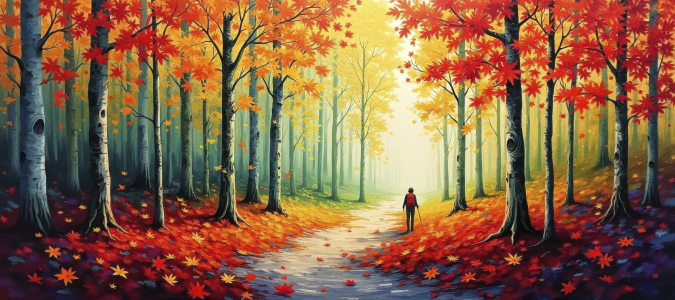 Bild-Nr: 12913799 Herbst Wanderer KI Erstellt von: XYRIUS