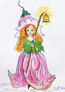 Bild-Nr: 12915562 Kleine Blumenfee - Märchenbild Aquarell Erstellt von: Sonja Ziehr