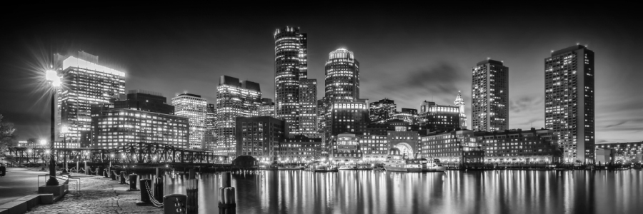 Bild-Nr: 12917876 BOSTON Fan Pier Park und Skyline am Abend  Erstellt von: Melanie Viola