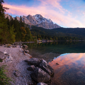 Bild-Nr: 12921294 Eibsee mit Zugspitze bei Sonnenuntergang Erstellt von: SusaZoom