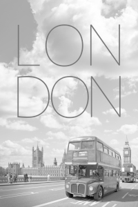 Bild-Nr: 12922516 Busse in London - Text und Skyline Erstellt von: Melanie Viola