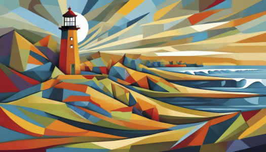 Bild-Nr: 12922629 Leuchtturm abstrakt KI Erstellt von: XYRIUS