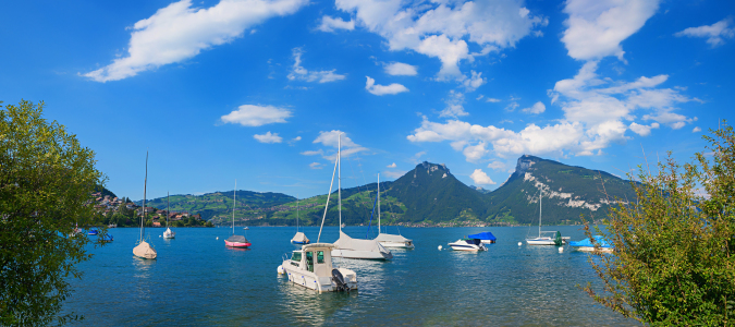 Bild-Nr: 12923968 Thunersee mit Segelbooten Blick zum Niederhorn Erstellt von: SusaZoom