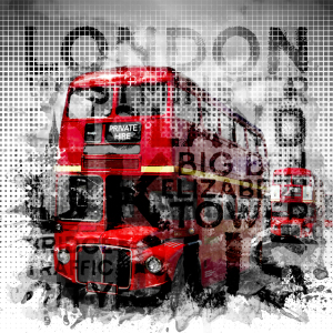 Bild-Nr: 12926406 Graphic Art LONDON WESTMINSTER Busse - Typografie  Erstellt von: Melanie Viola