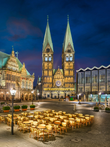 Bild-Nr: 12928809 Marktplatz von Bremen bei Nacht Erstellt von: Mapics