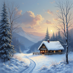 Bild-Nr: 12932943 Datscha im Winter KI Erstellt von: XYRIUS