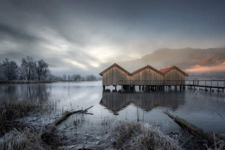 Bild-Nr: 12936164 Die Bootshäuser vom Kochelsee Erstellt von: Steffen Henze