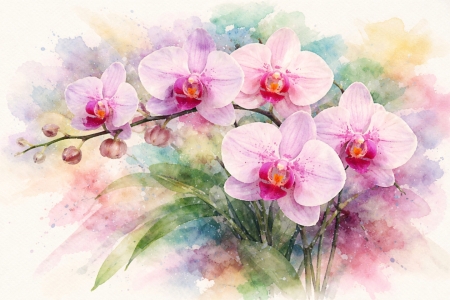 Bild-Nr: 12937048 Sanfte Orchideen in Aquarell-Optik KI Erstellt von: gabii40