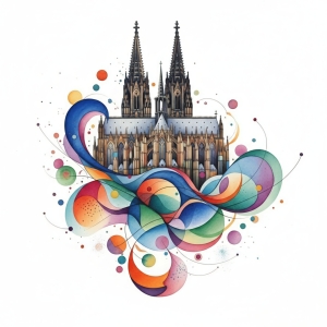 Bild-Nr: 12938410 Gotik im Farbenrausch Der Kölner Dom KI Erstellt von: gabii40