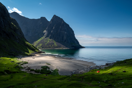 Bild-Nr: 12938669 Kvalvika Strand auf den Lofoten in Norwegen Erstellt von: grafxart
