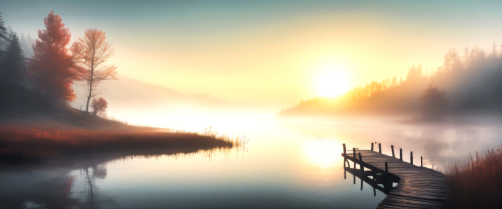 Bild-Nr: 12941081 Morgennebel am See KI Erstellt von: XYRIUS