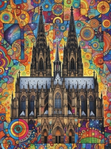 Bild-Nr: 12943166 Der Kölner Dom in psychedelischen Sphären KI Erstellt von: gabii40