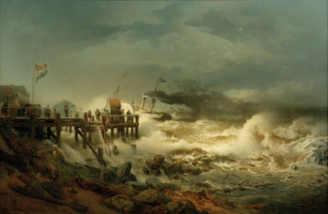 Bild-Nr: 30000026 Andreas Achenbach,Abfahrt eines Dampfers Erstellt von: Achenbach, Andreas