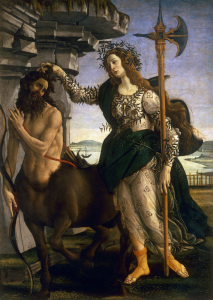 Bild-Nr: 30002646 Botticelli /Minerva Tames Centaur/c.1482 Erstellt von: Botticelli, Sandro