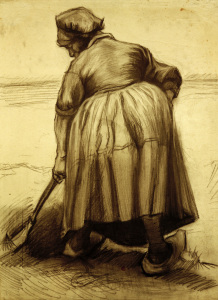 Bild-Nr: 30003334 V.van Gogh, Peasant Woman Digging /Draw. Erstellt von: van Gogh, Vincent