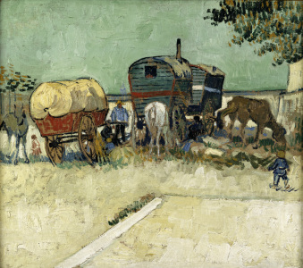 Bild-Nr: 30003506 Van Gogh / Gypsy camp, horse-drawn wag. Erstellt von: van Gogh, Vincent