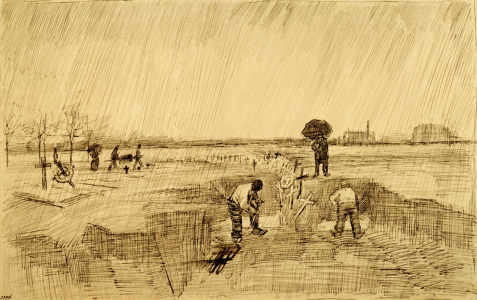 Bild-Nr: 30003522 Van Gogh, Cemetery in the Rain / Draw. Erstellt von: van Gogh, Vincent