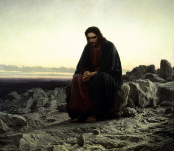 Bild-Nr: 30003640 Christ in the Wilderness/ Kramskoi/ 1872 Erstellt von: Kramskoi, Iwan Nikolajewitsch