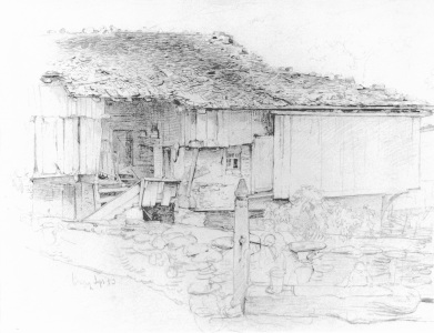 Bild-Nr: 30004410 L.Knaus / Farmhouse in Brienz / Draw. Erstellt von: Knaus. Ludwig