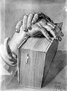 Bild-Nr: 30004518 A.Dürer, Study of Hands with Book /1506 Erstellt von: Dürer, Albrecht