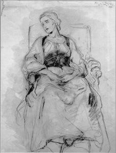 Bild-Nr: 30004536 Ludwig Knaus / Seated Young Woman / Draw Erstellt von: Knaus. Ludwig