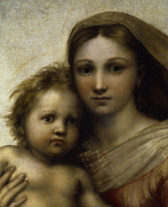 Bild-Nr: 30004678 Raphael /Sistine Madonna /Detail /c.1513 Erstellt von: Raffaello Santi (Raffael)