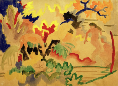 Bild-Nr: 30005096 A.Macke, Drei Akte mit Rehen am Wasser Erstellt von: Macke, August